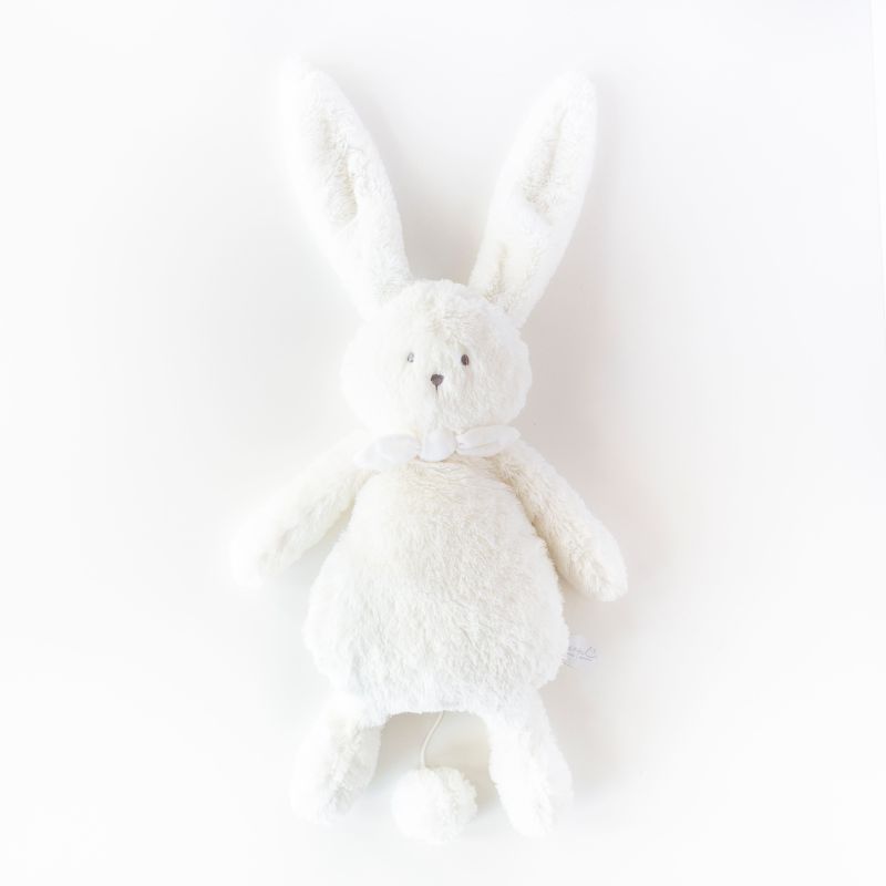  - ella lapin - boîte à musique blanc 30 cm 